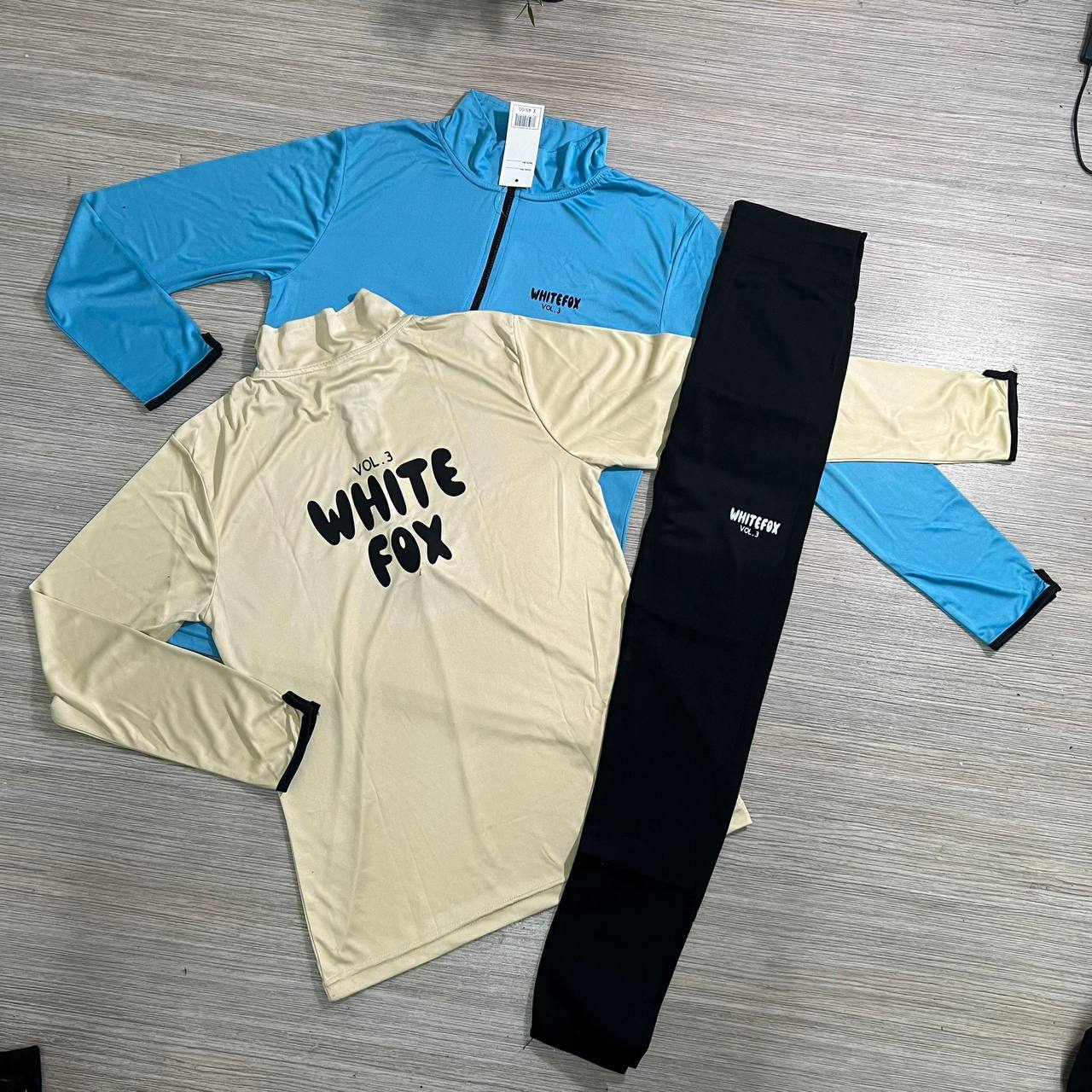 p4_i1 White Fox Boutique Style Women's Gym Set - Long Sleeve Quarter-Zip Tracksuit - High-Waist Leggings & Top Activewear - Sizes Small to XL - Premium UK Fitness Wear - Image 3