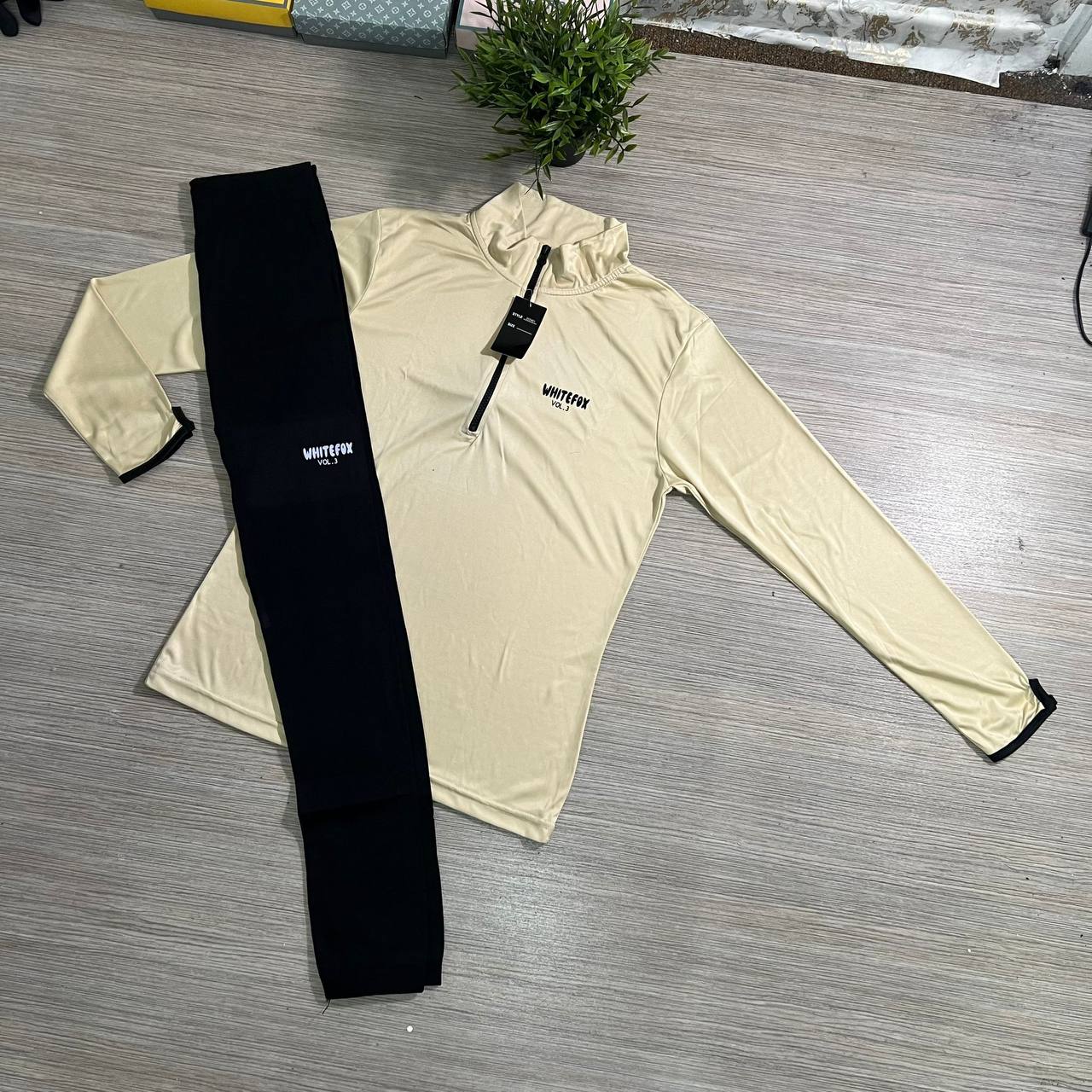 p4_i2 White Fox Boutique Style Women's Gym Set - Long Sleeve Quarter-Zip Tracksuit - High-Waist Leggings & Top Activewear - Sizes Small to XL - Premium UK Fitness Wear - Image 4