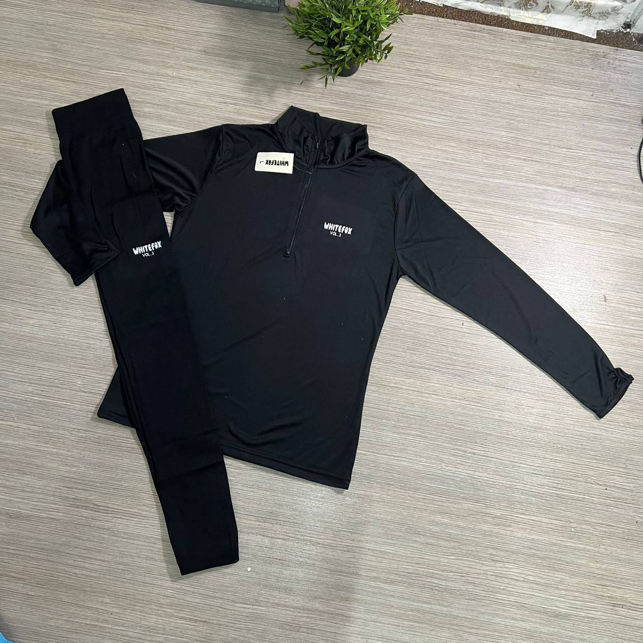 p4_i4 White Fox Boutique Style Women's Gym Set - Long Sleeve Quarter-Zip Tracksuit - High-Waist Leggings & Top Activewear - Sizes Small to XL - Premium UK Fitness Wear - Image 6