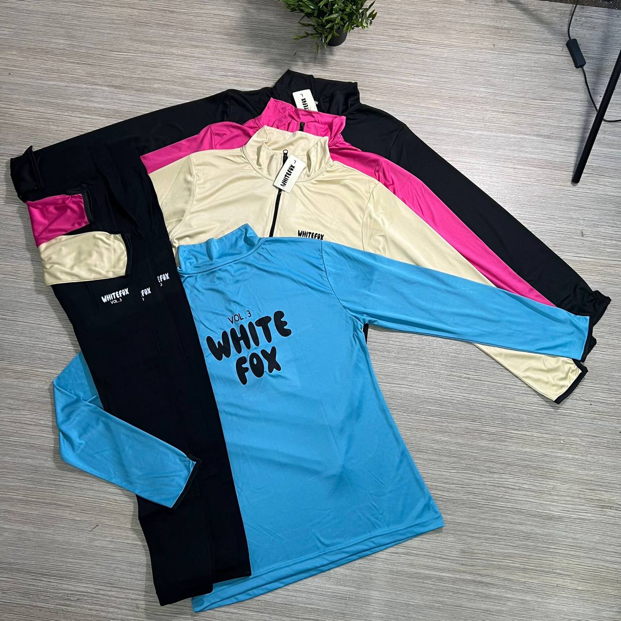 p4_i5 White Fox Boutique Style Women's Gym Set - Long Sleeve Quarter-Zip Tracksuit - High-Waist Leggings & Top Activewear - Sizes Small to XL - Premium UK Fitness Wear