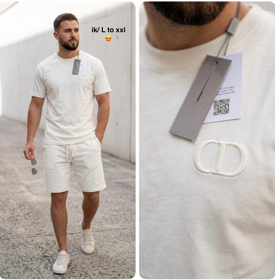 WhatsApp Image 2026-05-18 at 1.43.46 PM (1) Dior Men's CD Icon Embroidery T-Shirt and Shorts Set | Premium Luxury Twin Pack | Free UK Delivery