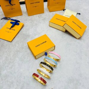 Louis Vuitton Monogram Enamel Bangle & Stud Earrings Jewellery Set | Free UK Delivery