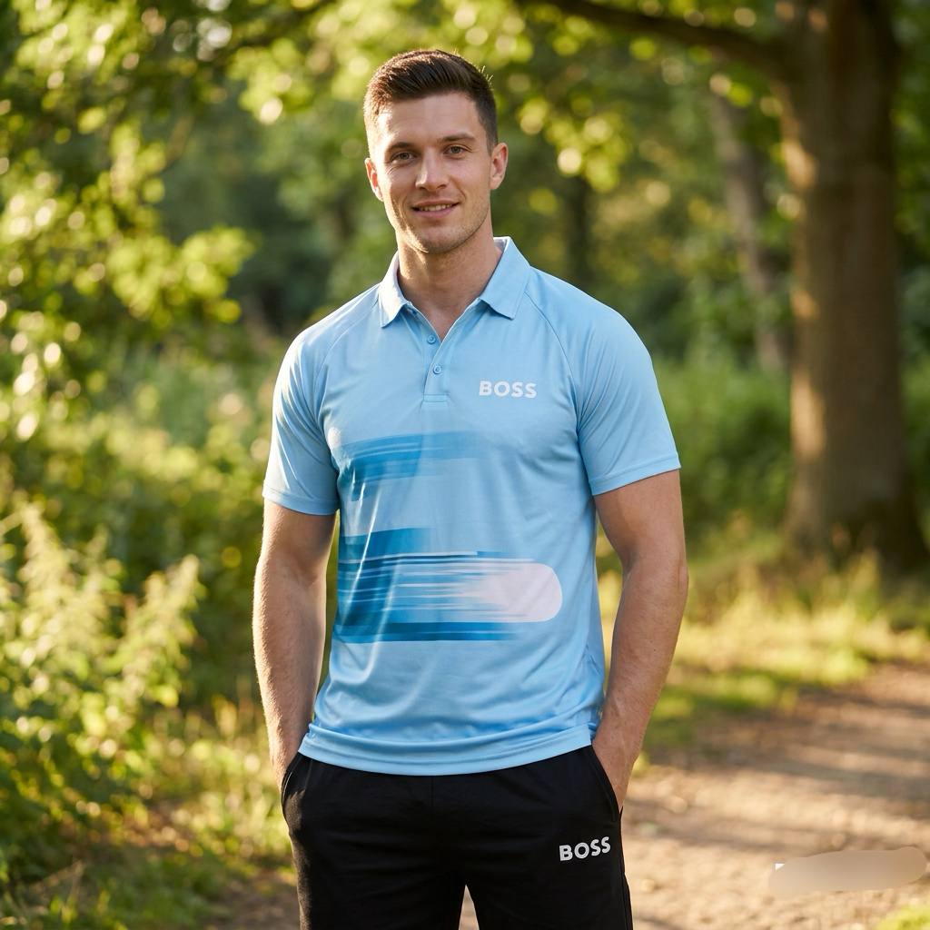WhatsApp Image 2026-05-18 at 9.55.52 AM (2) BOSS Men's Graphic Tracksuit Polo Shirt and Shorts Set | Small to 2XL | Free UK Delivery - Image 4