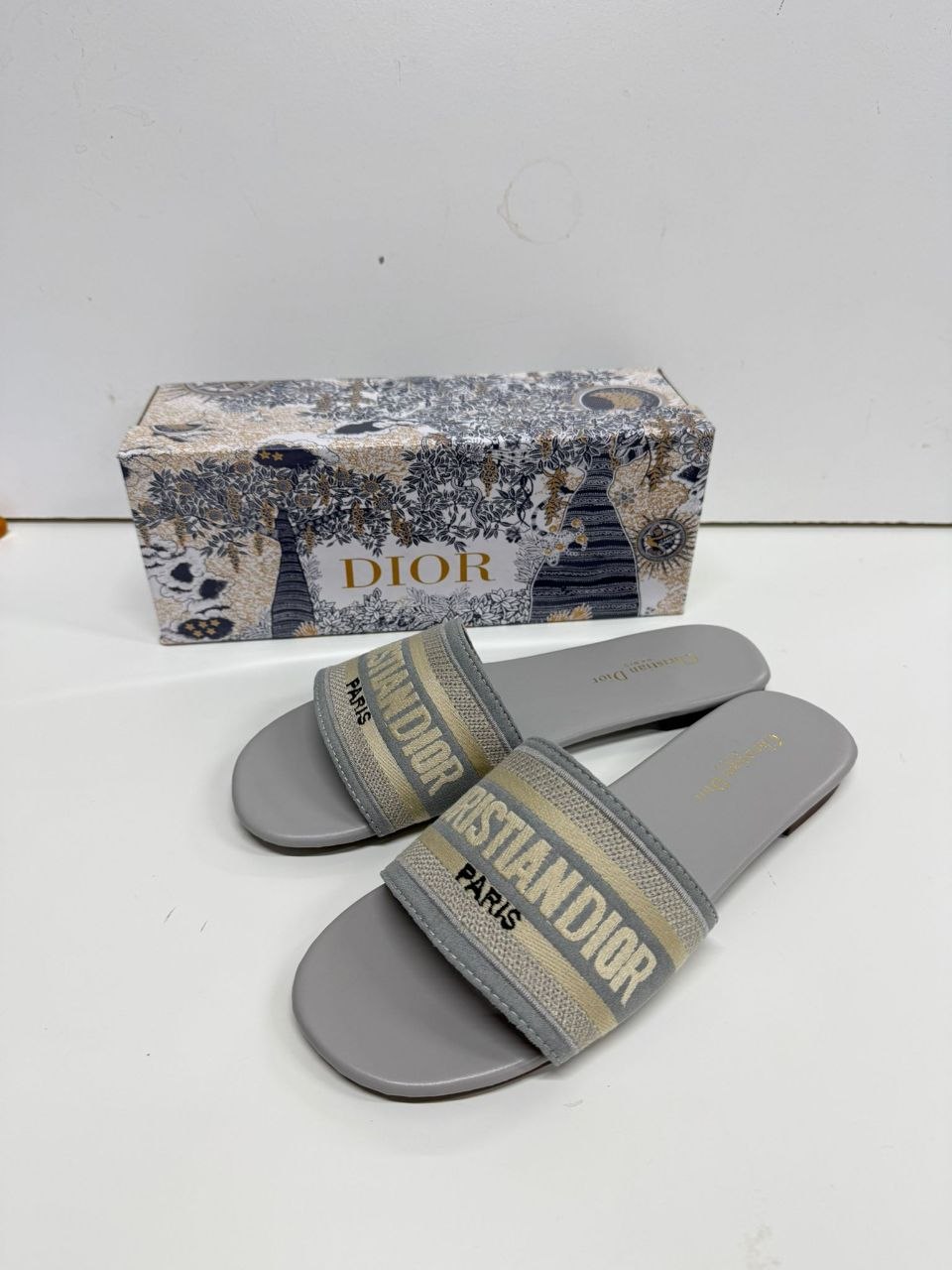 WhatsApp Image 2026-05-19 at 1.43.48 PM Dior Dway Women's Embroidered Canvas Slides | Luxury Summer Sandals | Free UK Delivery - Image 2