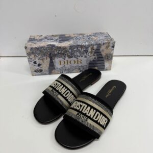 Dior Dway Women's Embroidered Canvas Slides | Luxury Summer Sandals | Free UK Delivery